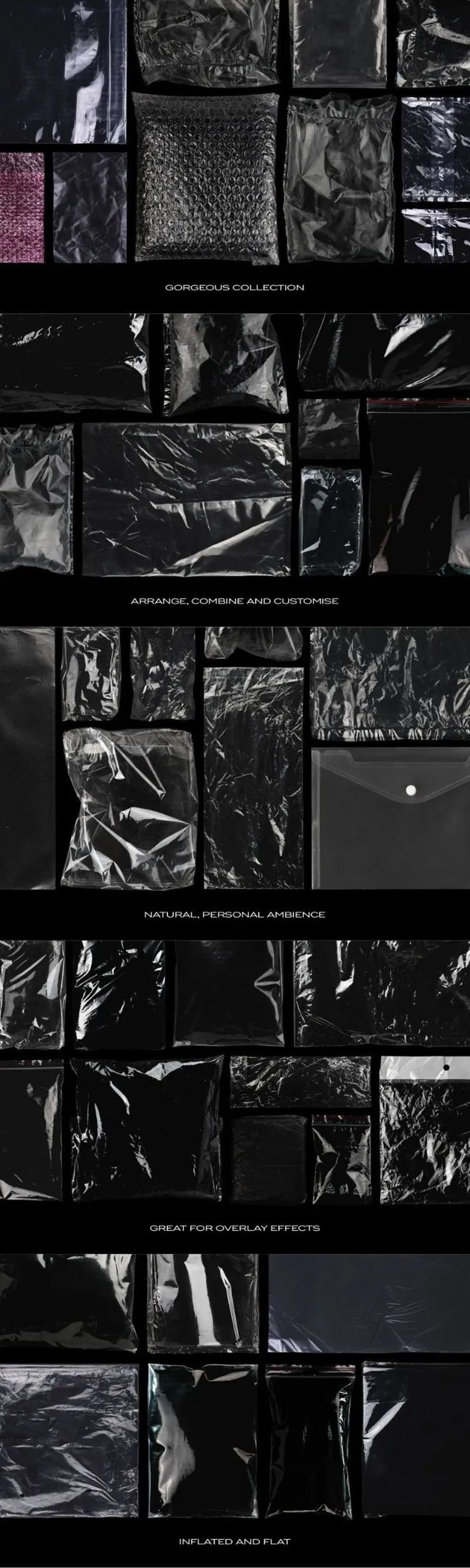 透明塑料薄膜叠层褶皱质感亮膜免扣PNG素材 图片素材 sucaiwan.com