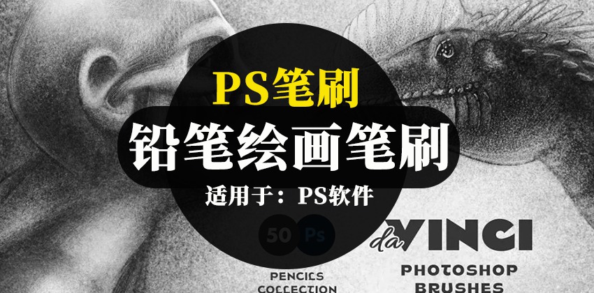 高端铅笔素描绘画PS笔刷资源下载 笔刷资源 sucaiwan.com