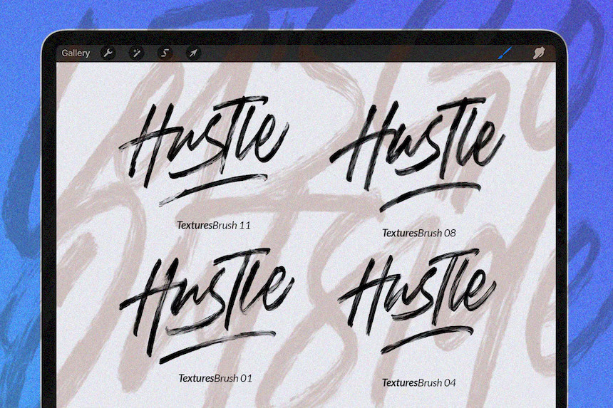 procreate笔刷-水彩毛笔书法字体笔刷素材下载 笔刷资源 sucaiwan.com