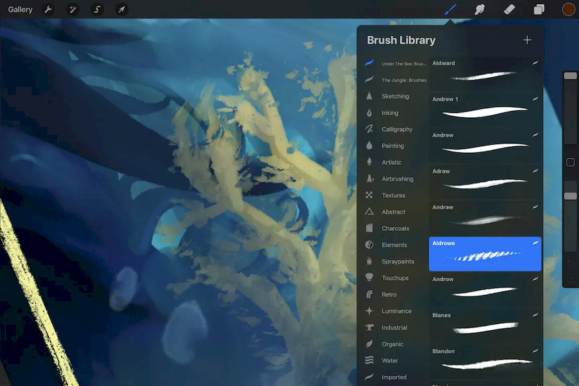 Procreate笔刷-海洋和水底世界主题笔刷素材资源 笔刷资源 sucaiwan.com