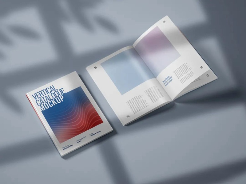 高端精装书籍杂志画册封面PSD样机 图片素材 sucaiwan.com