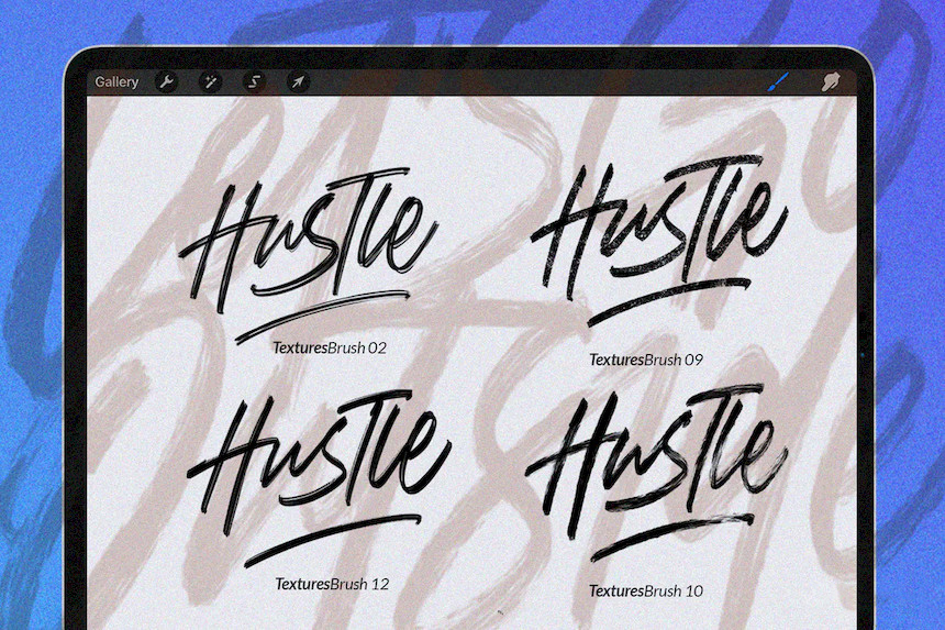 procreate笔刷-水彩毛笔书法字体笔刷素材下载 笔刷资源 sucaiwan.com