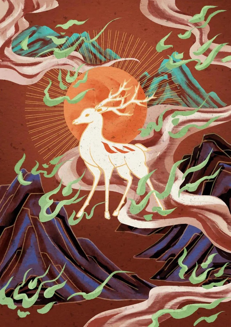 122款敦煌插画PSD源文件 图片素材 sucaiwan.com