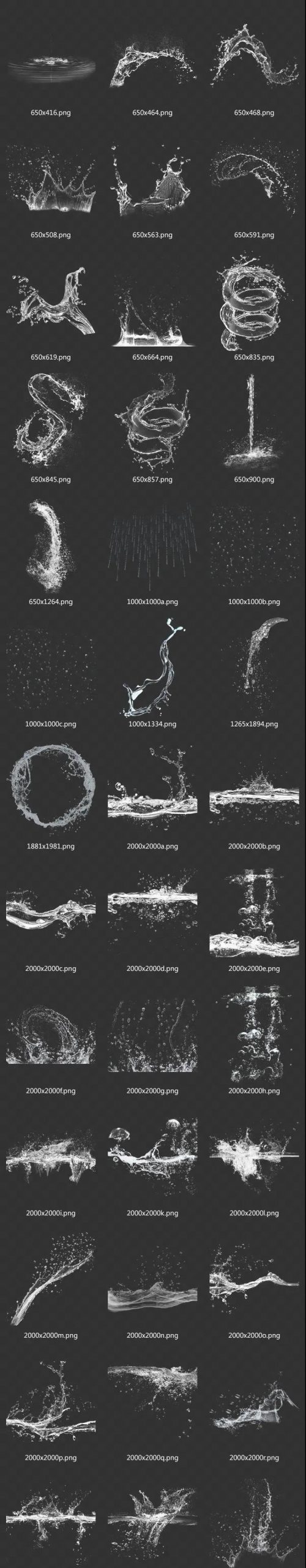 水滴水花喷溅滴落喷水透明背景png素材 图片素材 sucaiwan.com