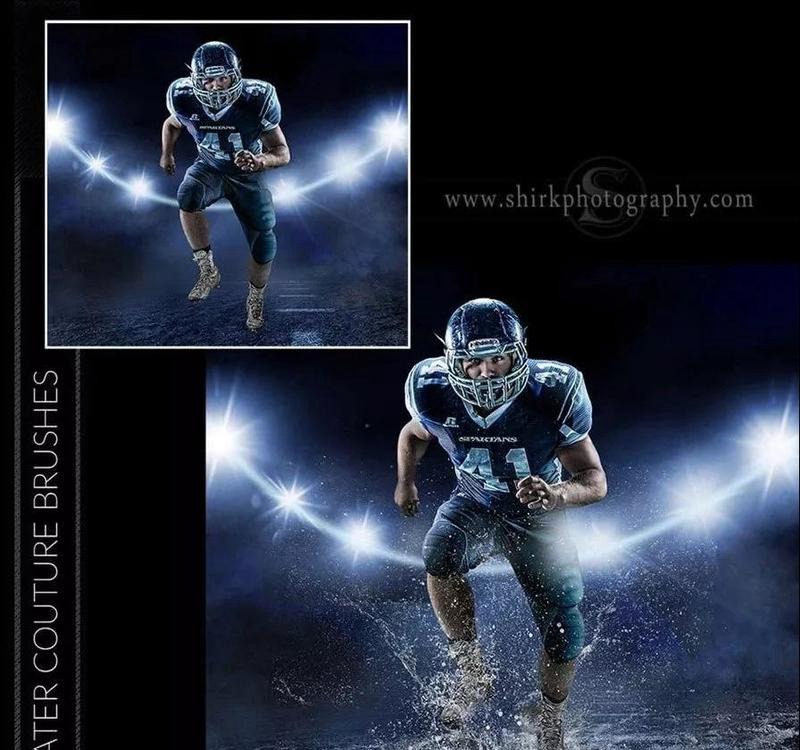 超炫酷爆炸式水花缠绕水滴水群飞溅特效PS笔刷(笔刷+PSD+教程) 笔刷资源 sucaiwan.com