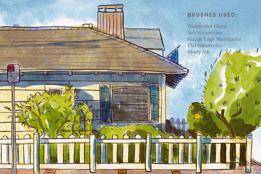 Procreate笔刷-铅笔墨水钢笔城市水彩画速写笔刷素材资源 笔刷资源 第9张-素材湾丨精选海外优质设计素材资源 Procreate笔刷-铅笔墨水钢笔城市水彩画速写笔刷素材资源 笔刷资源 sucaiwan.com