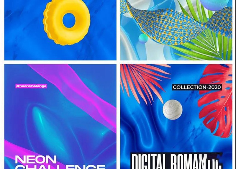 潮流抽象摇滚嘻哈图片手势艺术酸性海报背景PSD设计模板 图片素材 sucaiwan.com