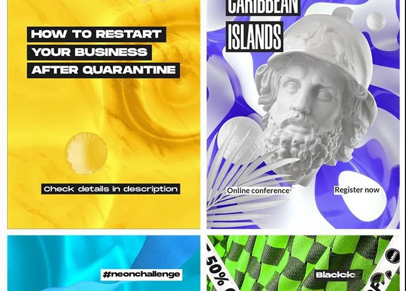 潮流抽象摇滚嘻哈图片手势艺术酸性海报背景PSD设计模板 图片素材 sucaiwan.com