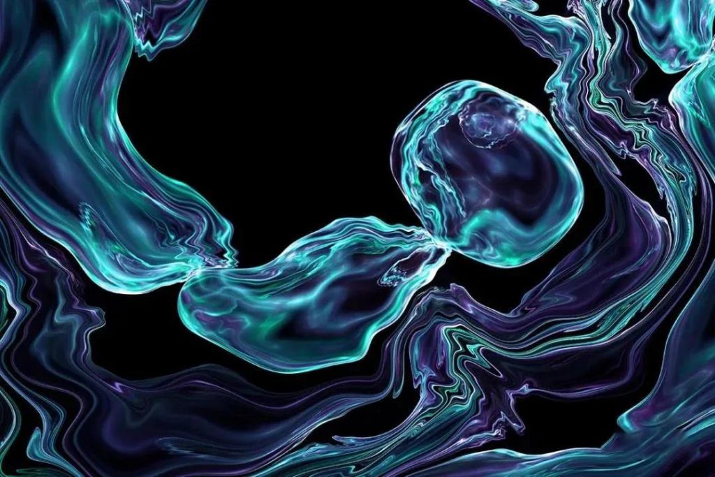 时尚高端抽象3D立体液体流体PNG背景 图片素材 sucaiwan.com