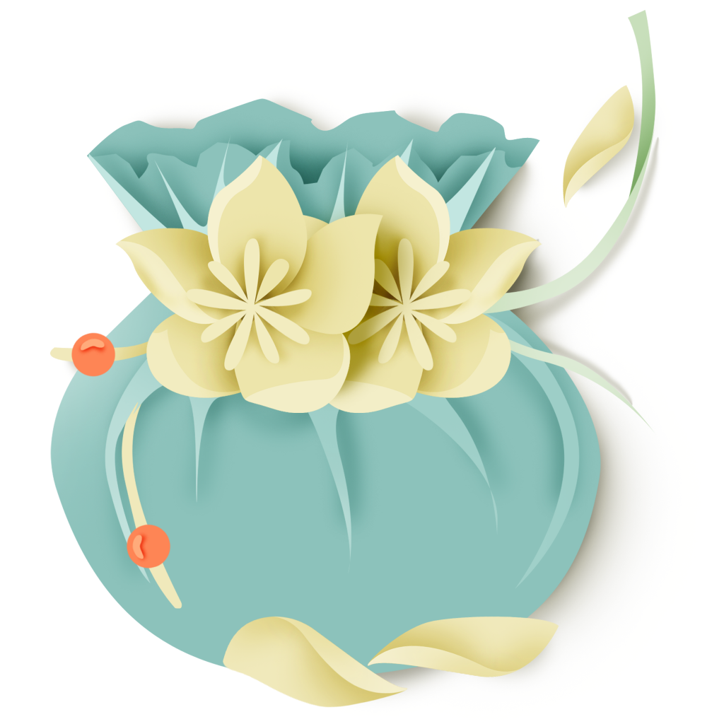 中国风复古烟青色清新山水剪纸元素景色PNG免扣素材 图片素材 sucaiwan.com