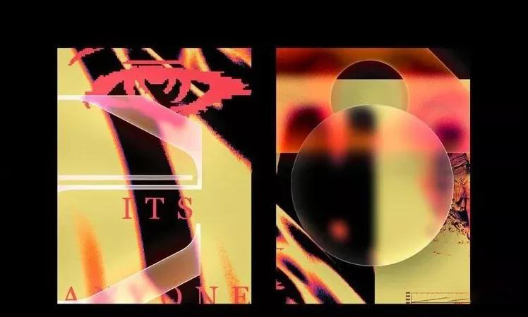 赛博朋克酸性磨砂透明玻璃PS插件 插件预设 sucaiwan.com