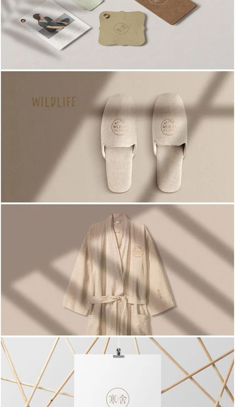 文艺清新民宿酒店客栈品牌VI提案样机模板 图片素材 sucaiwan.com