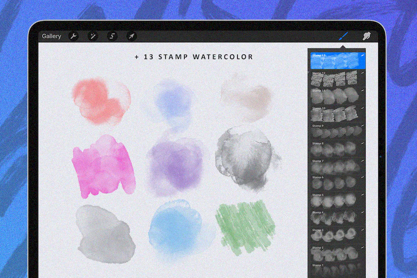 procreate笔刷-水彩毛笔书法字体笔刷素材下载 笔刷资源 sucaiwan.com