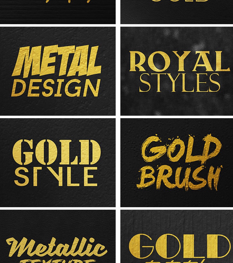 土豪金金箔锡纸质感黄金特效字体PSD模板 图片素材 sucaiwan.com