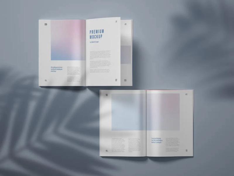 高端精装书籍杂志画册封面PSD样机 图片素材 sucaiwan.com