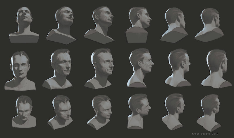 Procreate笔刷-绘画专用男女头像多角度辅助线笔刷素材 笔刷资源 sucaiwan.com