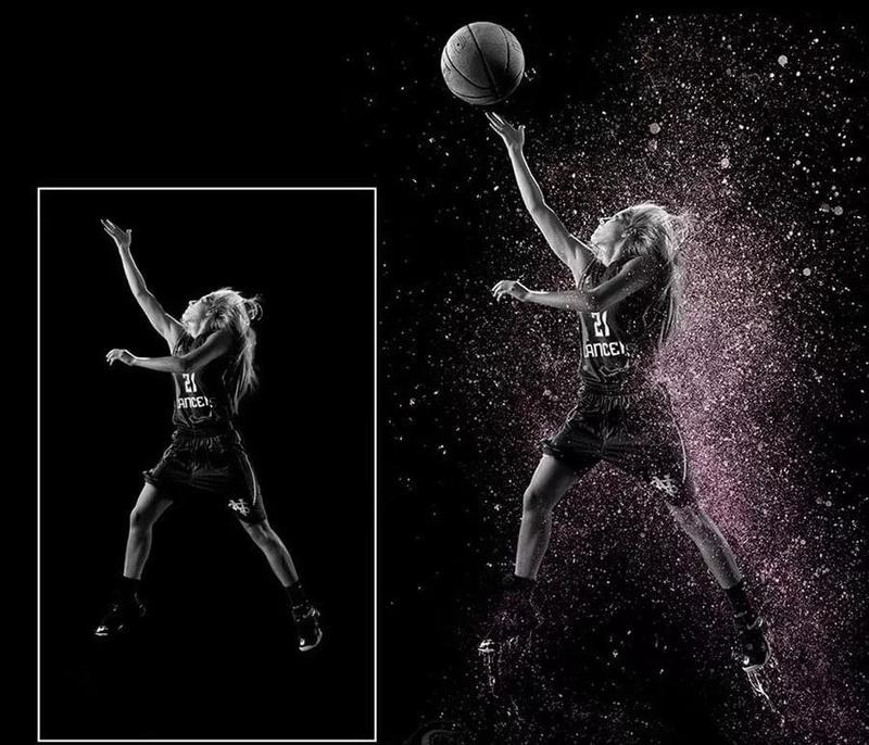 超炫酷爆炸式水花缠绕水滴水群飞溅特效PS笔刷(笔刷+PSD+教程) 笔刷资源 sucaiwan.com