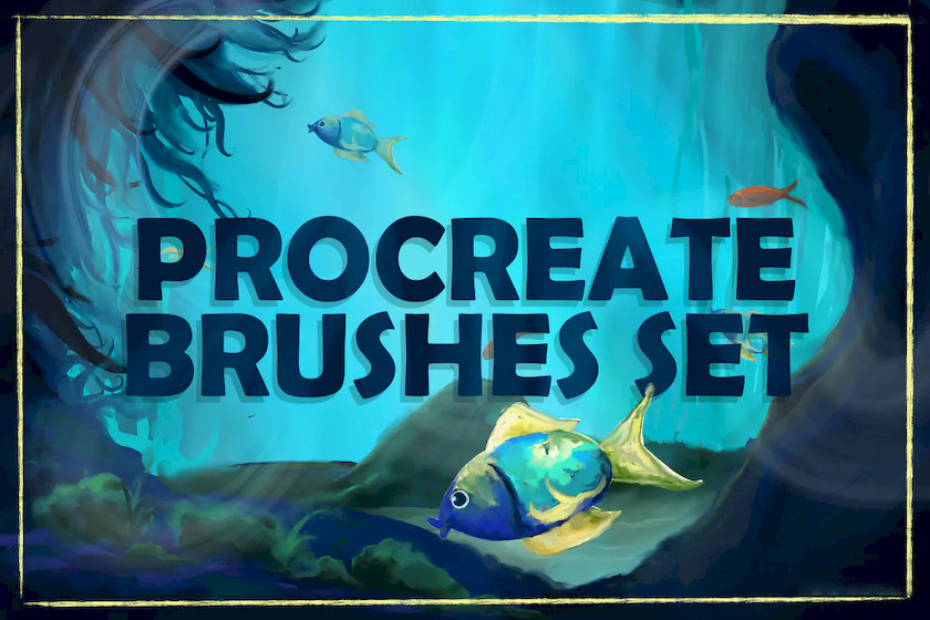 Procreate笔刷-海洋和水底世界主题笔刷素材资源 笔刷资源 sucaiwan.com