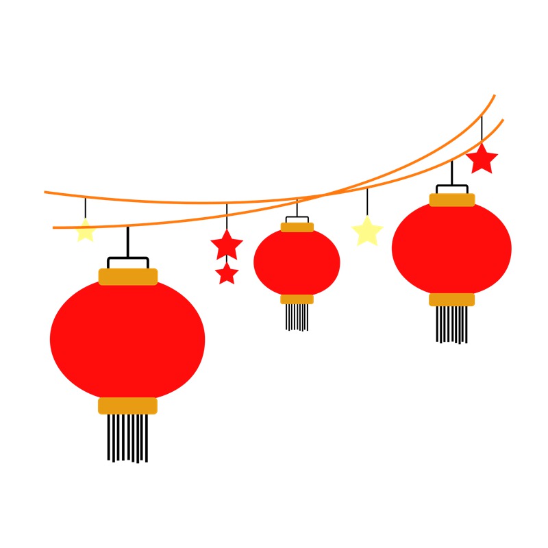 灯笼喜庆节日卡通手绘登录装饰PNG素材 图片素材 sucaiwan.com