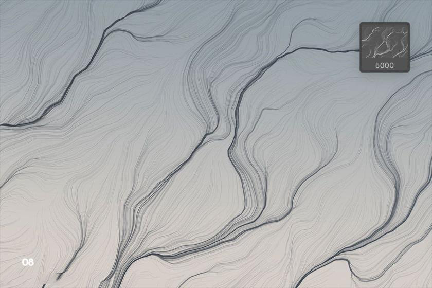 PS笔刷-抽象电场粒子流动线条纹理效果笔刷素材 笔刷资源 sucaiwan.com