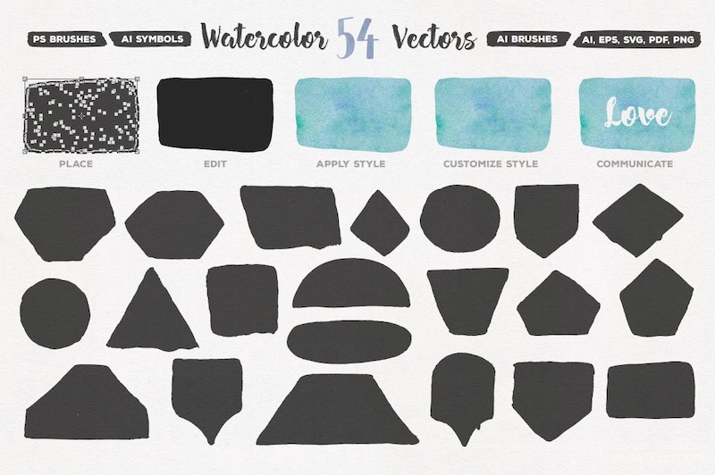 PS笔刷-AI和PS水彩画笔笔刷素材下载 笔刷资源 sucaiwan.com