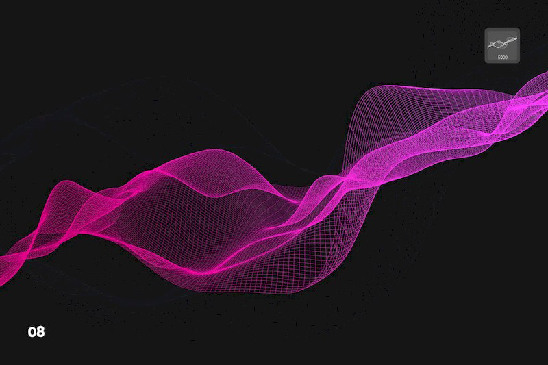 PS笔刷-流动效果网格流动立体波浪效果PS笔刷下载 笔刷资源 sucaiwan.com