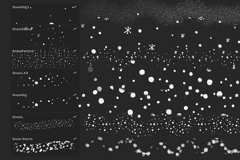 Procreate笔刷-雪花斑点颗粒效果笔刷素材下载 笔刷资源 第5张-素材湾丨精选海外优质设计素材资源 Procreate笔刷-雪花斑点颗粒效果笔刷素材下载 笔刷资源 sucaiwan.com