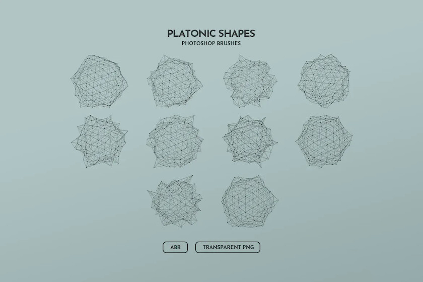 PS笔刷-网格几何多边形形状Photoshop笔刷资源 笔刷资源 sucaiwan.com