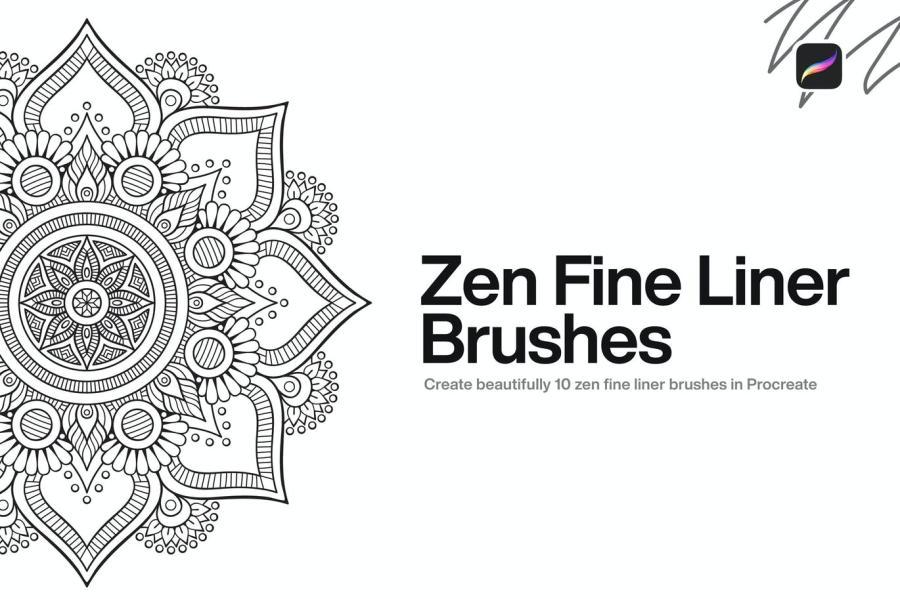 Procreate笔刷-10款Zen细线条笔刷素材下载 笔刷资源 sucaiwan.com