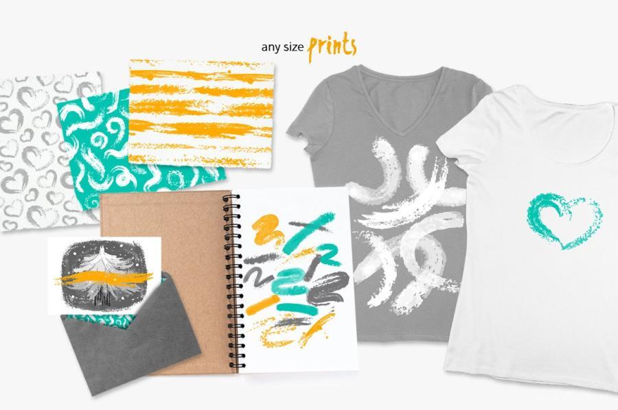 AI笔刷-逼真墨水水彩纹理笔刷素材资源 笔刷资源 sucaiwan.com