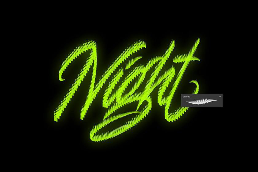 Procreate笔刷-毛笔字日式文字纹理效果笔刷素材资源 笔刷资源 sucaiwan.com