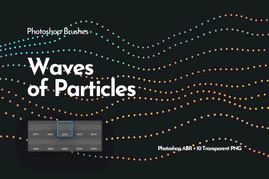 PS笔刷-粒子科技波浪效果PS笔刷资源下载 笔刷资源 sucaiwan.com