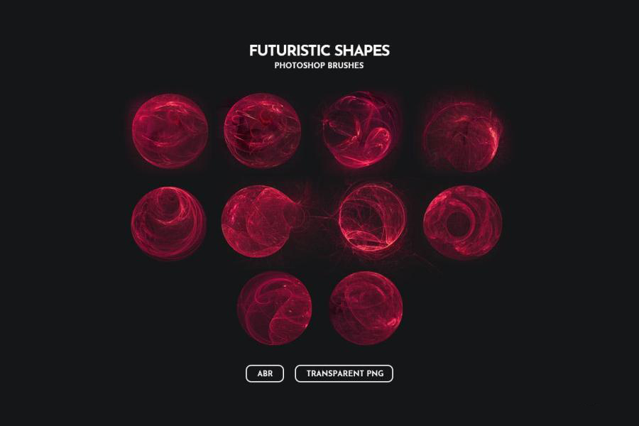 PS笔刷-高科技梦幻球状图案PS笔刷素材资源 笔刷资源 sucaiwan.com