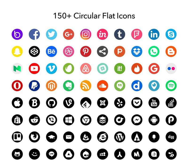 400+社交图标和网页图标， Sketch AI格式 图标素材 sucaiwan.com