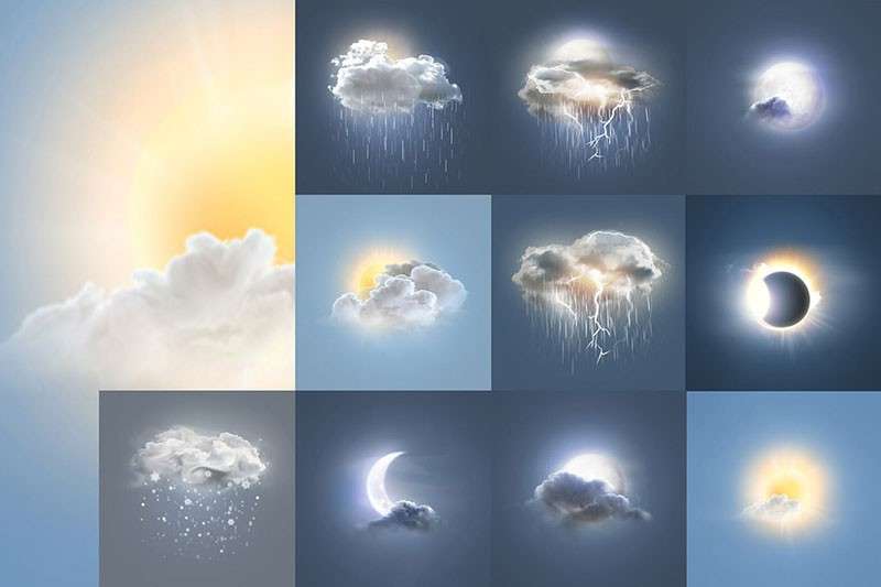 10枚写实风天气图标PNG格式 图标素材 sucaiwan.com