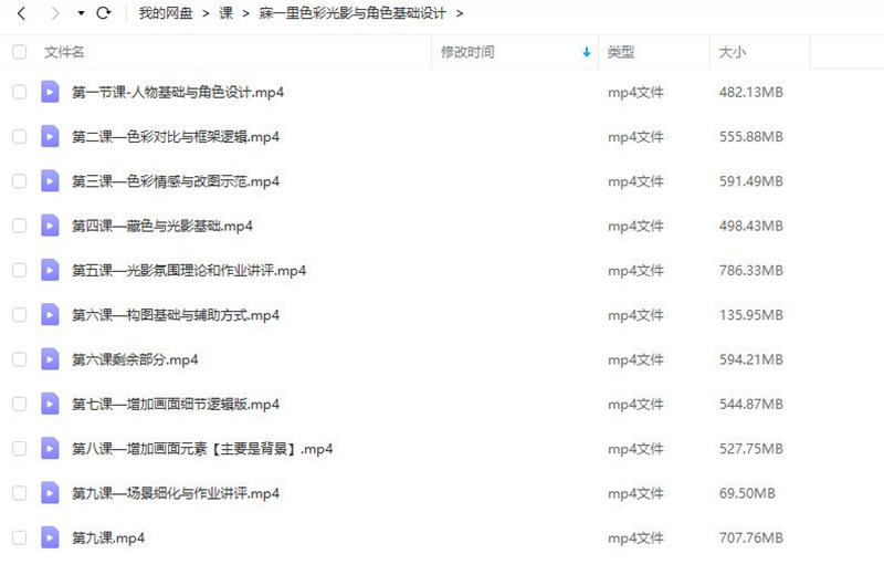寐一里2021年色彩光影与角色基础设计【画质高清只有视频】 设计教程 sucaiwan.com