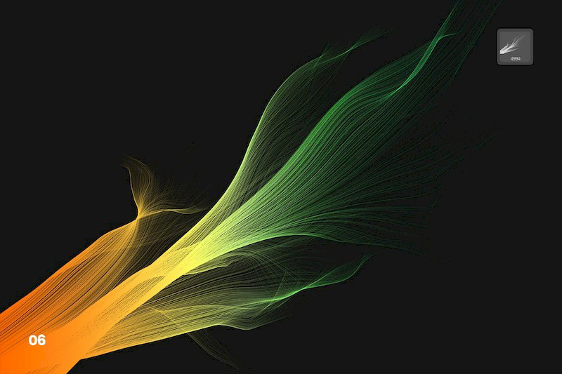 PS笔刷-渐变色发丝线条PS笔刷合集下载 笔刷资源 sucaiwan.com