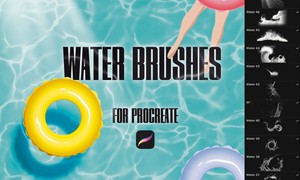 procreate笔刷-水花水波纹质感纹理图案素材