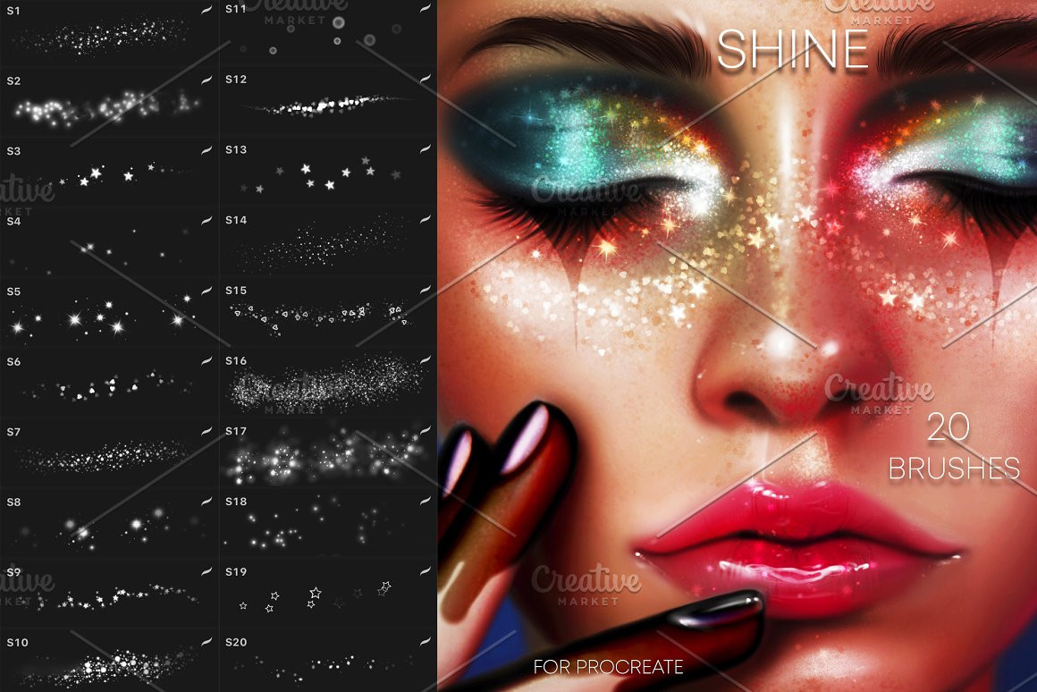Procreate笔刷-面部亮粉发光效果人像笔刷素材资源 笔刷资源 第1张-素材湾丨精选海外优质设计素材资源 Procreate笔刷-面部亮粉发光效果人像笔刷素材资源 笔刷资源 sucaiwan.com