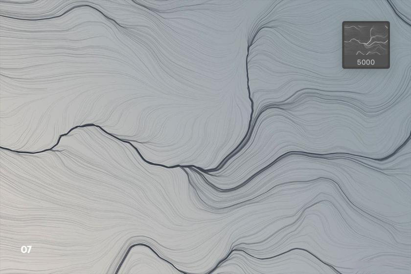 PS笔刷-抽象电场粒子流动线条纹理效果笔刷素材 笔刷资源 sucaiwan.com