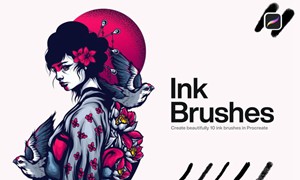 Procreate笔刷-10款墨水绘画笔刷素材下载