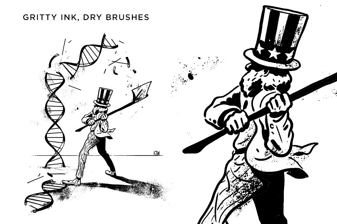 PS笔刷-油画墨水水彩铅笔粉彩水粉笔刷photoshop笔刷资源素材 笔刷资源 sucaiwan.com