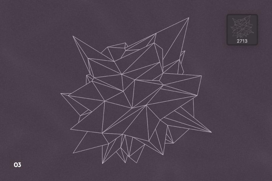 PS笔刷-抽象几何多边形线框图案PS笔刷素材资源 笔刷资源 sucaiwan.com