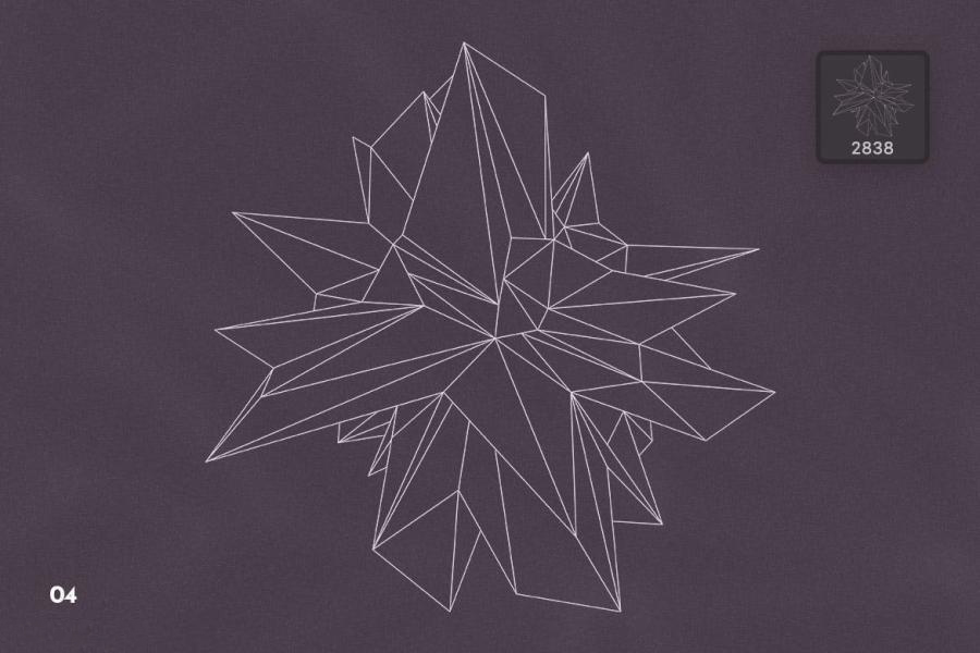 PS笔刷-抽象几何多边形线框图案PS笔刷素材资源 笔刷资源 sucaiwan.com