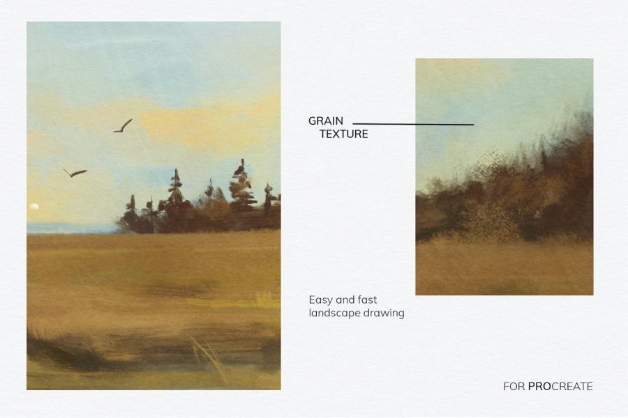 Procreate笔刷-自然水粉画笔笔刷素材下载 笔刷资源 sucaiwan.com