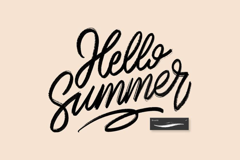 Procreate笔刷-毛笔字日式文字纹理效果笔刷素材资源 笔刷资源 sucaiwan.com