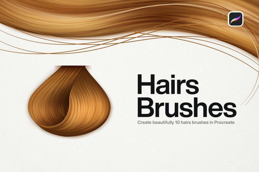 Procreate笔刷-人像插画头发笔刷素材资源下载 笔刷资源 sucaiwan.com
