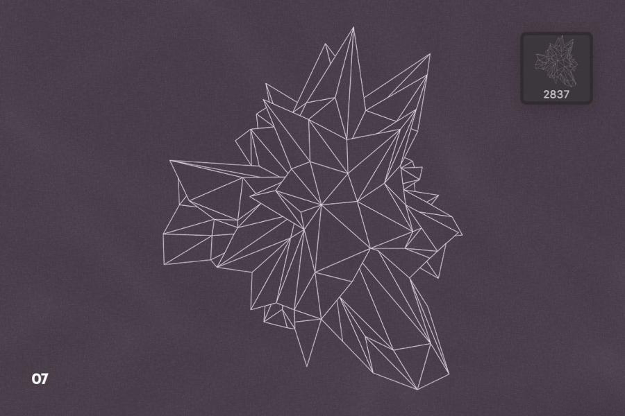 PS笔刷-抽象几何多边形线框图案PS笔刷素材资源 笔刷资源 sucaiwan.com