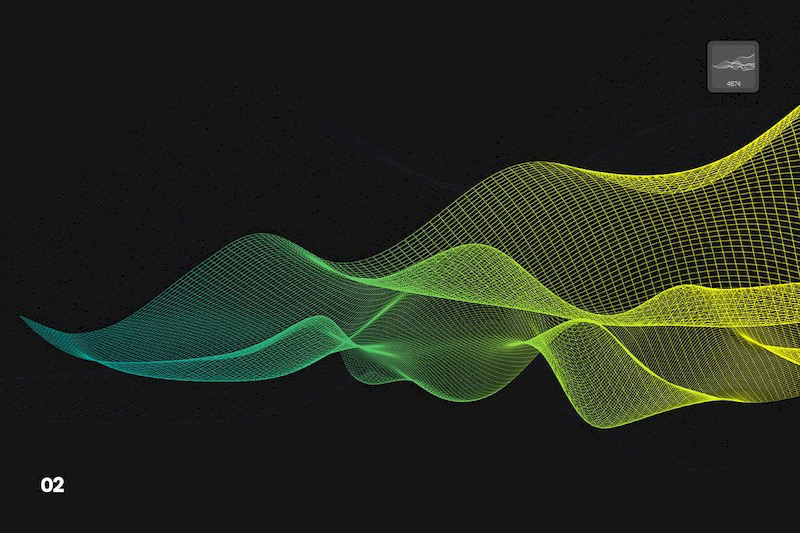 PS笔刷-流动效果网格流动立体波浪效果PS笔刷下载 笔刷资源 sucaiwan.com