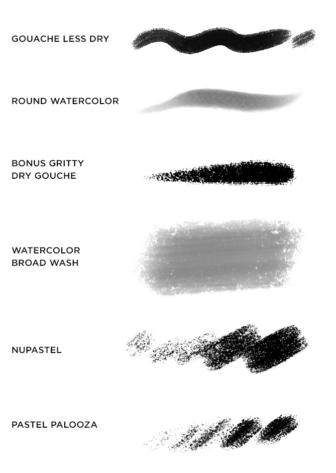 PS笔刷-油画墨水水彩铅笔粉彩水粉笔刷photoshop笔刷资源素材 笔刷资源 sucaiwan.com